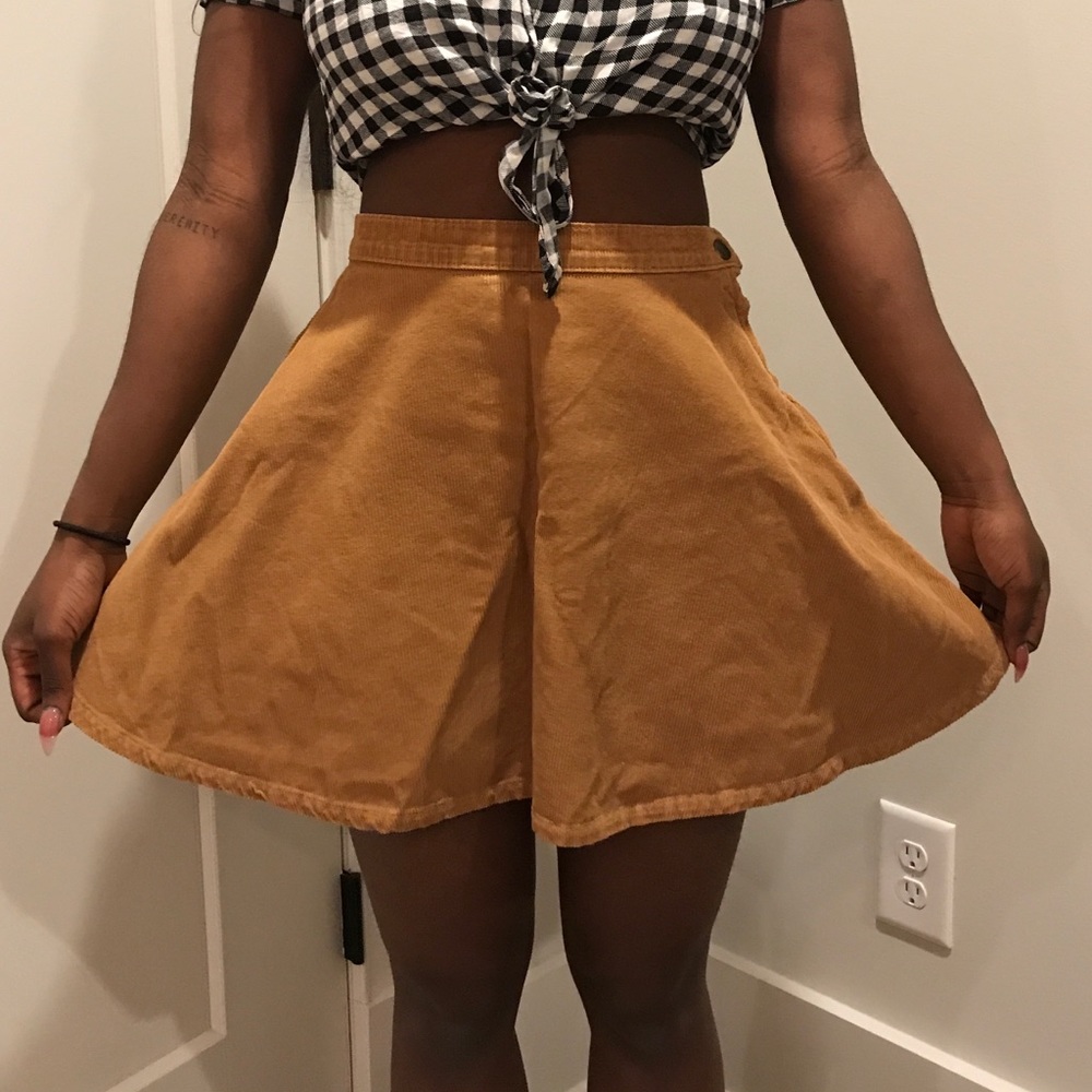 Mustard corduroy circle skirt